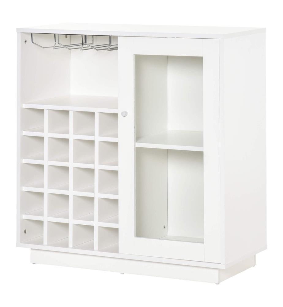 Armoire à vin avec porte-verres, casier à vin de 20 bouteilles, 80 x 36 x 85 cm