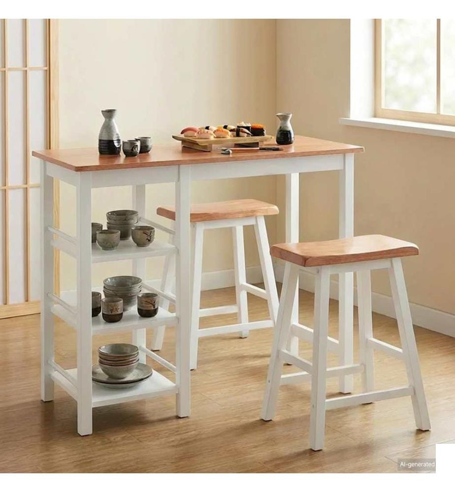 Ensemble de bar 3 pcs MDF Blanc