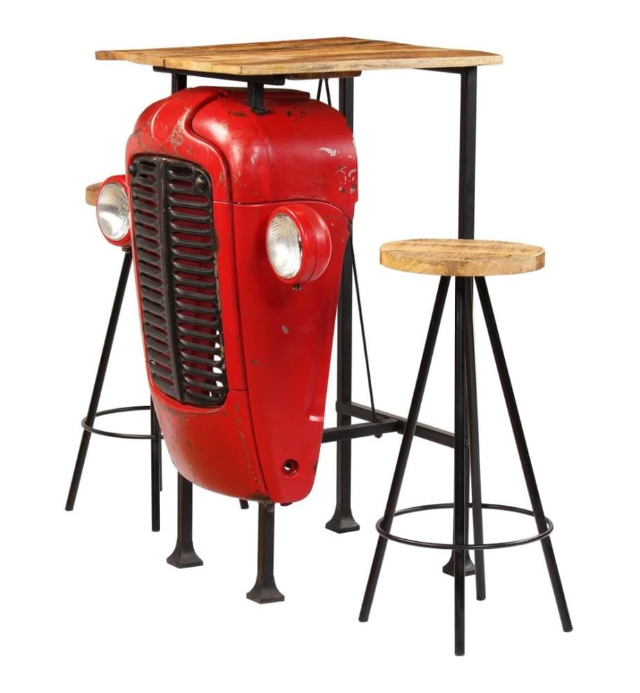 Meuble de bar 3 pcs Bois massif de manguier 60x60x107 cm