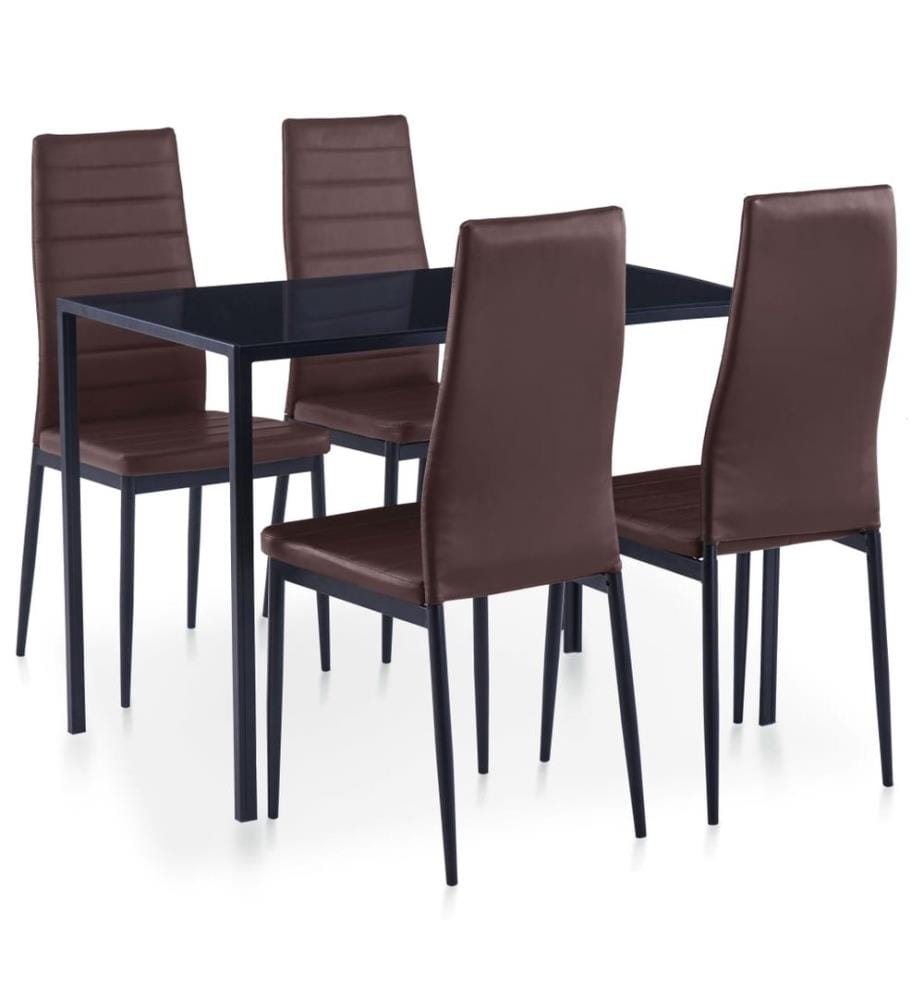 Ensemble de salle à manger 5 pcs Marron