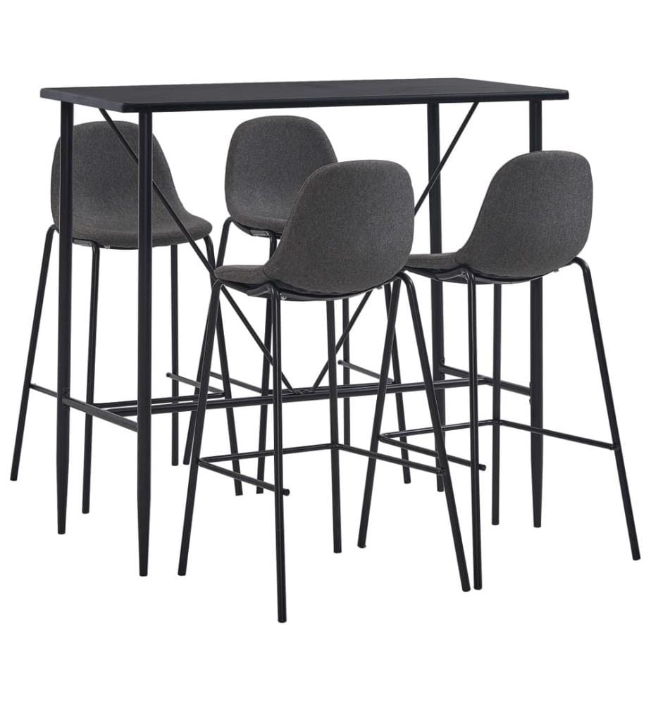 Ensemble de bar 5 pcs Tissu Gris foncé