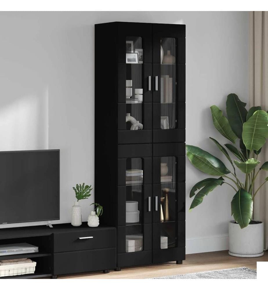 Haut Armoire FLORIN Noir 60 x 35 x 182 cm Bois d'ingénierie