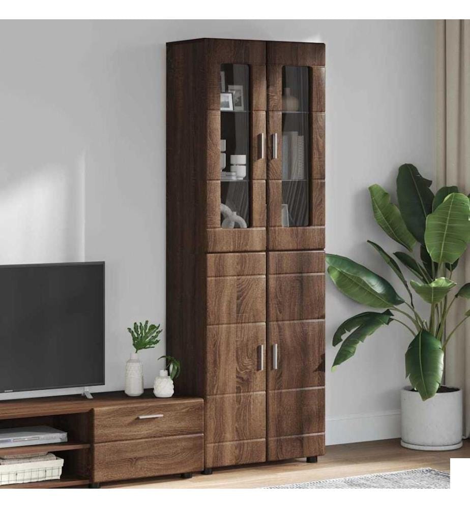 Haut Armoire avec étagère FLORIN Chêne brun 60 x 35 x 182 cm