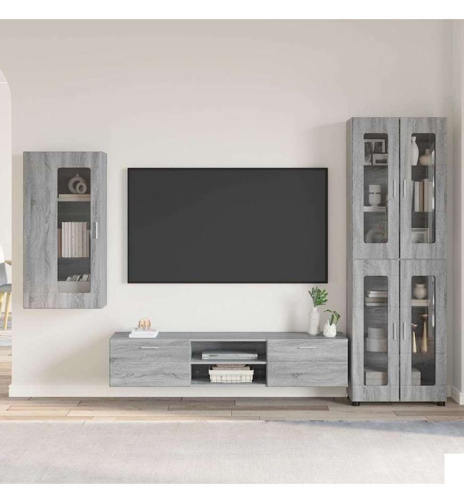 Ensemble meuble TV FLORIN 3 pcs Gris Sonoma Bois d'ingénierie