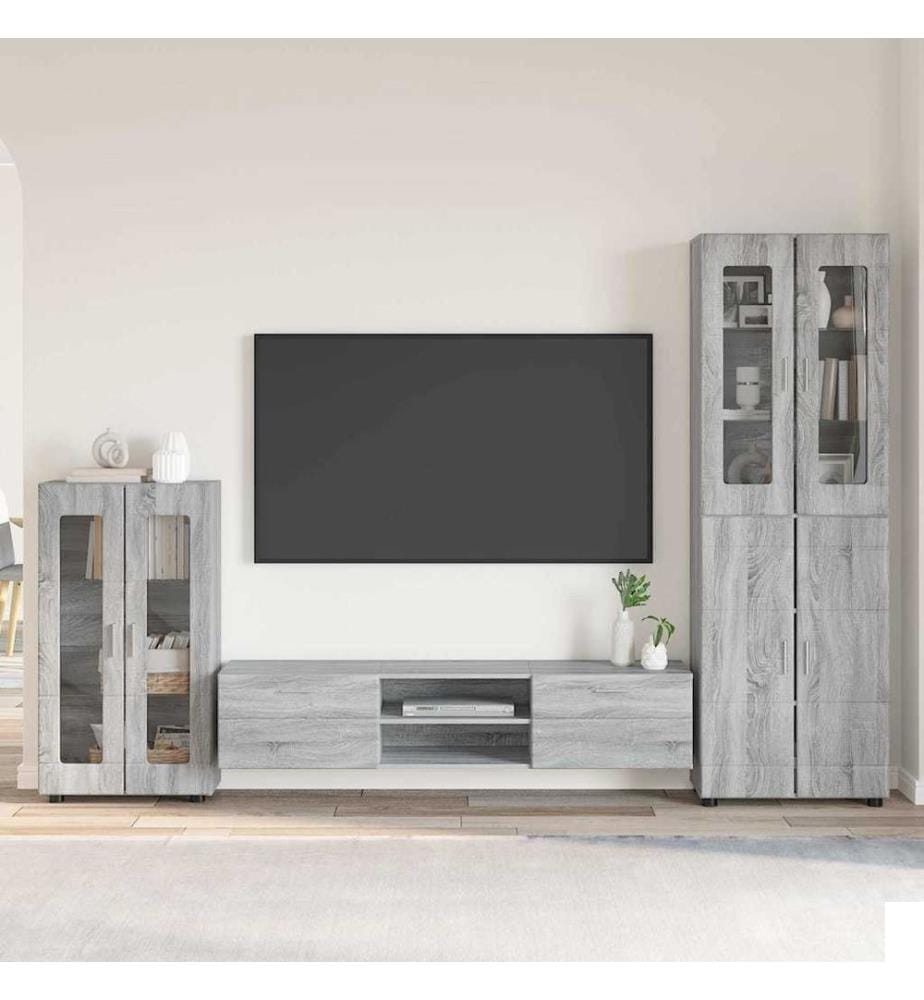 Ensemble meuble TV FLORIN 3 pcs Gris Sonoma Bois d'ingénierie
