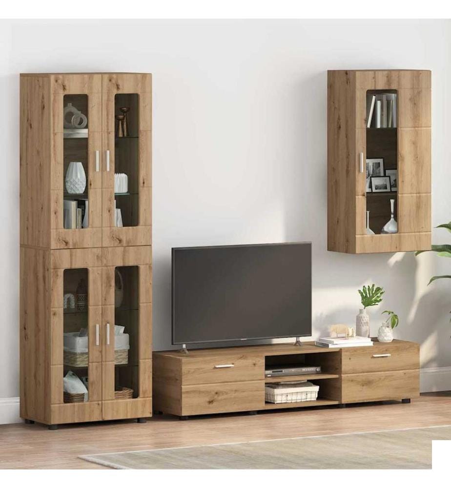 Cabinet en Bois avec stockage Chêne artisanal 50 x 29 x 100 cm