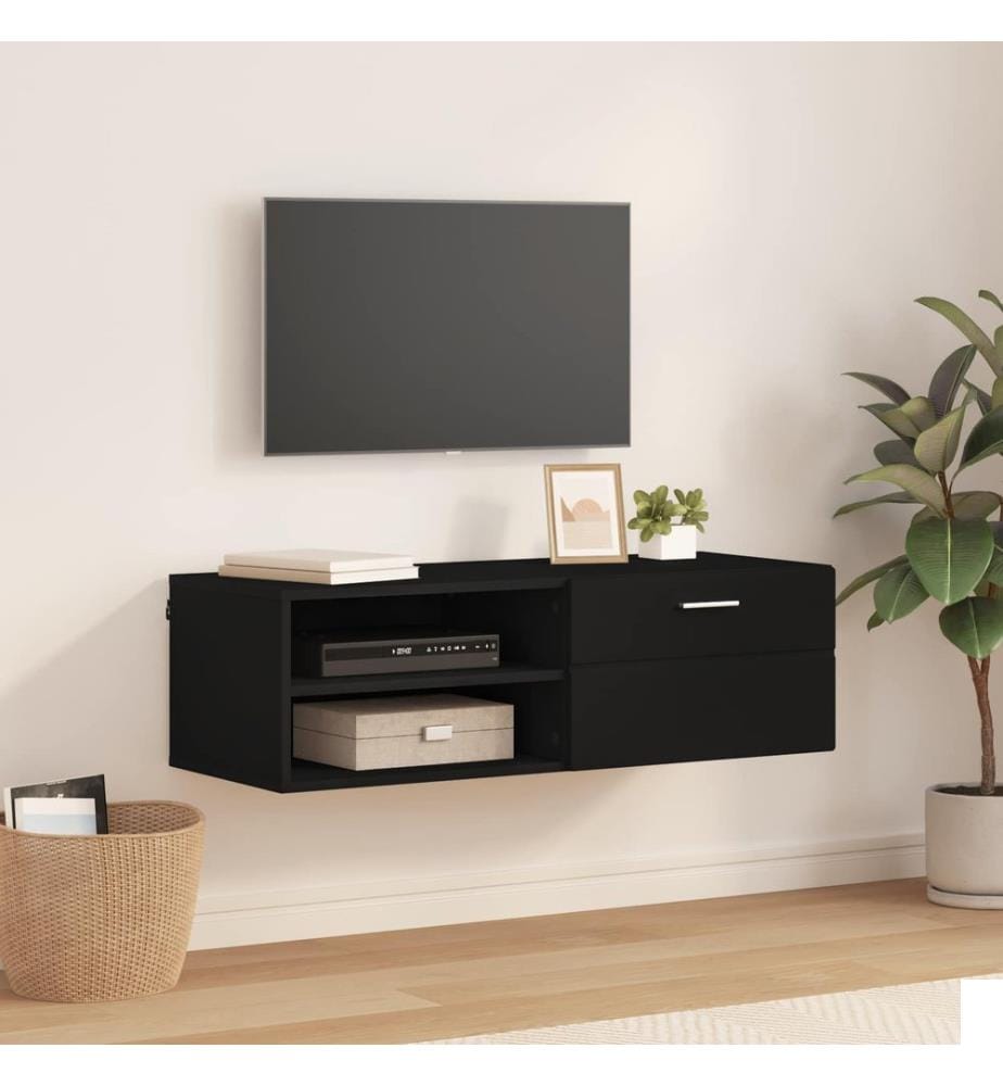 vidaXL Cabinet en Bois Noir 100,5 x 39 x 30 cm Bois d'ingénierie