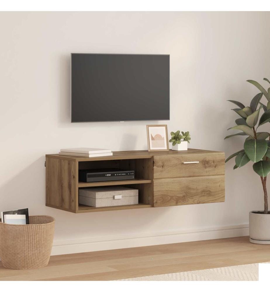 vidaXL Cabinet en Bois avec tiroir Chêne artisanal 100,5 x 39 x 30 cm