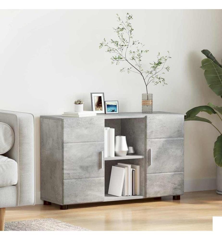 Buffet avec étagère FLORIN Gris béton 88,5 x 30,5 x 55,5 cm