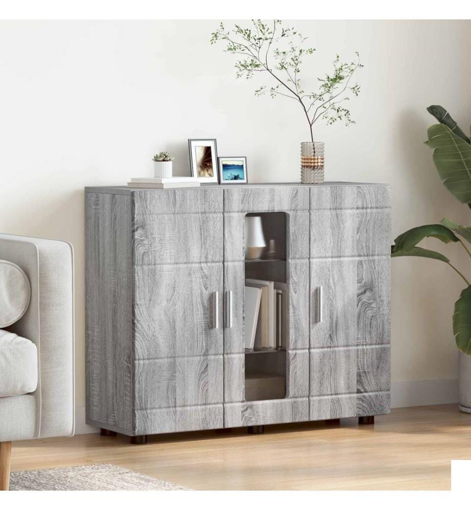 vidaXL Cabinet en Bois avec stockage Gris Sonoma 88,5 x 30,5 x 73 cm