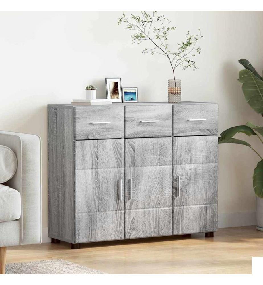 Buffet FLORIN Gris Sonoma 88,5 x 30,5 x 73 cm Bois d'ingénierie