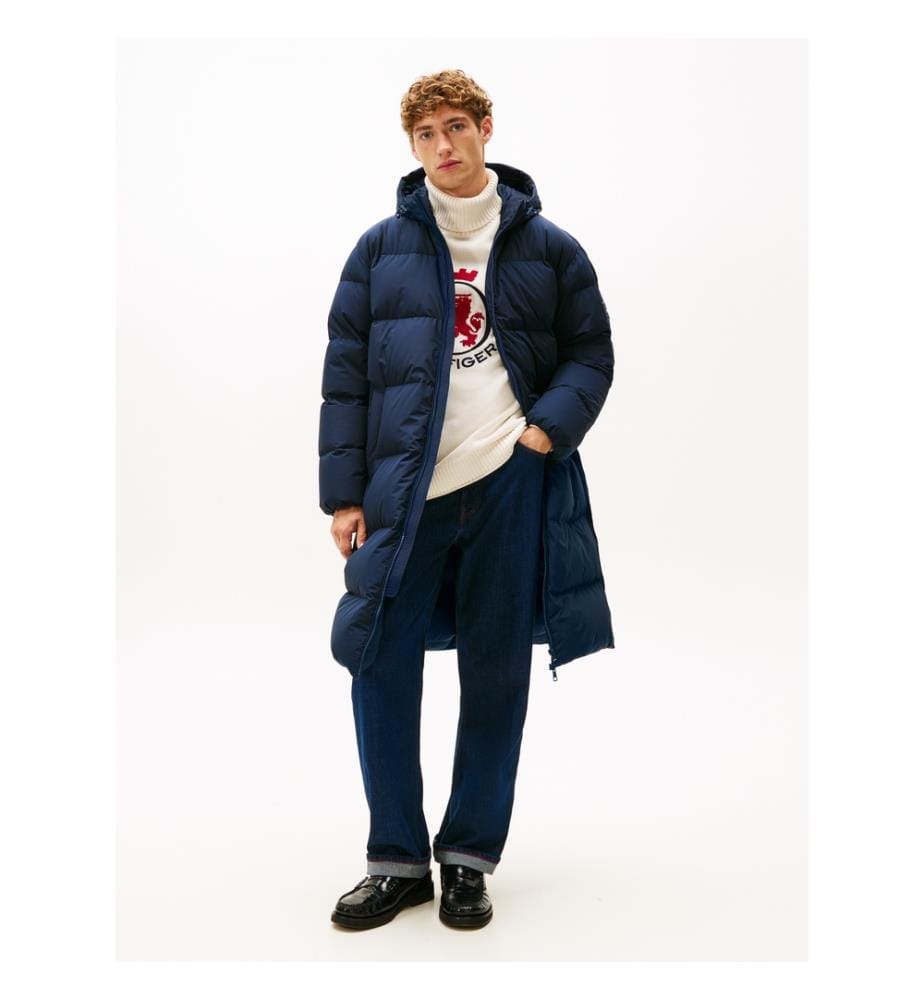 Parka Longue en Duvet Déperlante - Bleu