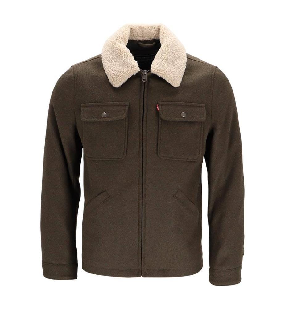 Veste en laine mélangée - Olive