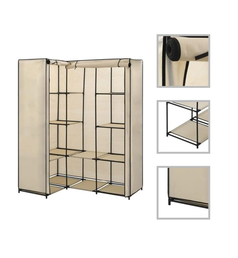 Garde-robe d'angle Crème 130 x 87 x 169 cm