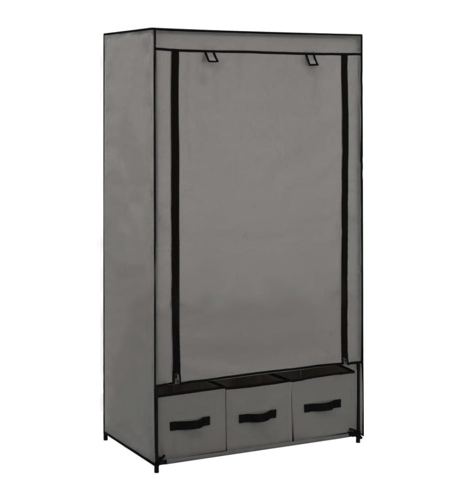 Garde-robe Gris 87 x 49 x 159 cm Tissu