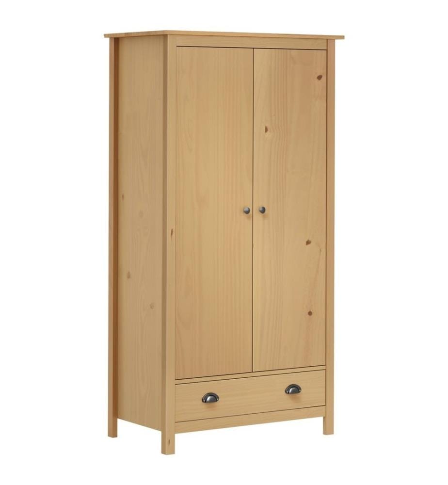 Garde-robe à 2 portes Hill 89x50x170 cm Bois de pin solide