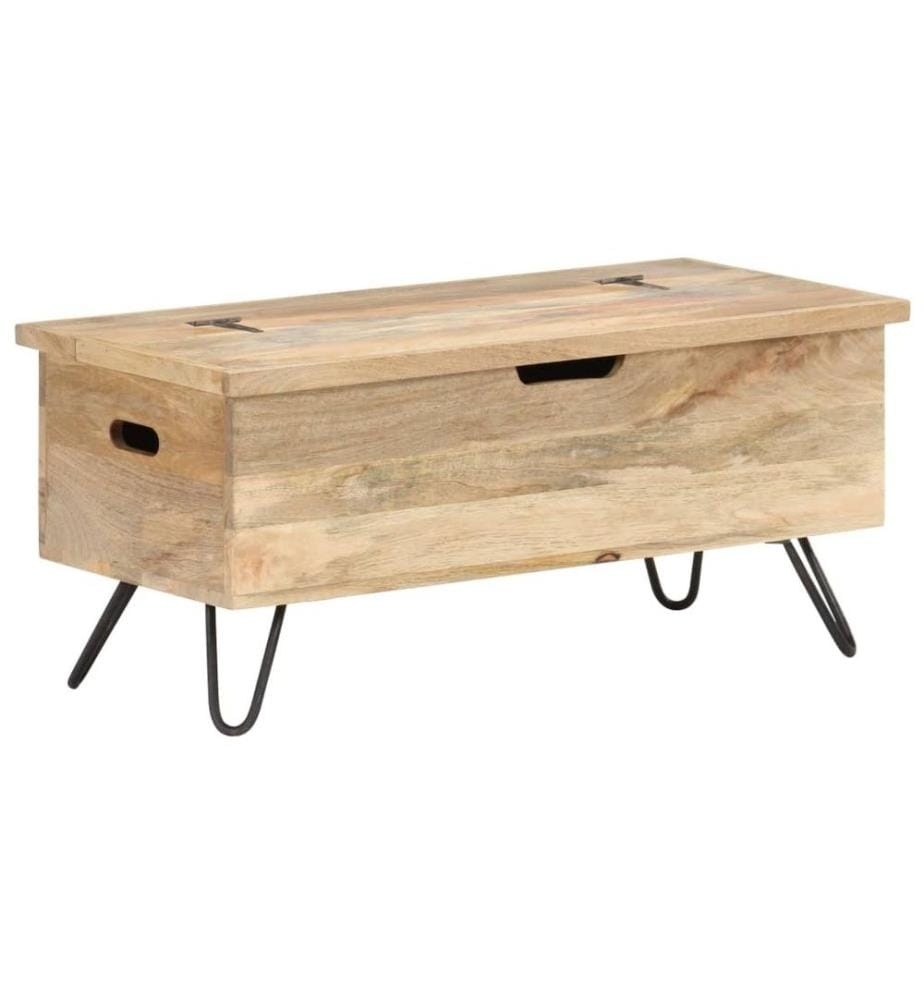 Coffre 90x40x45 cm Bois solide de manguier