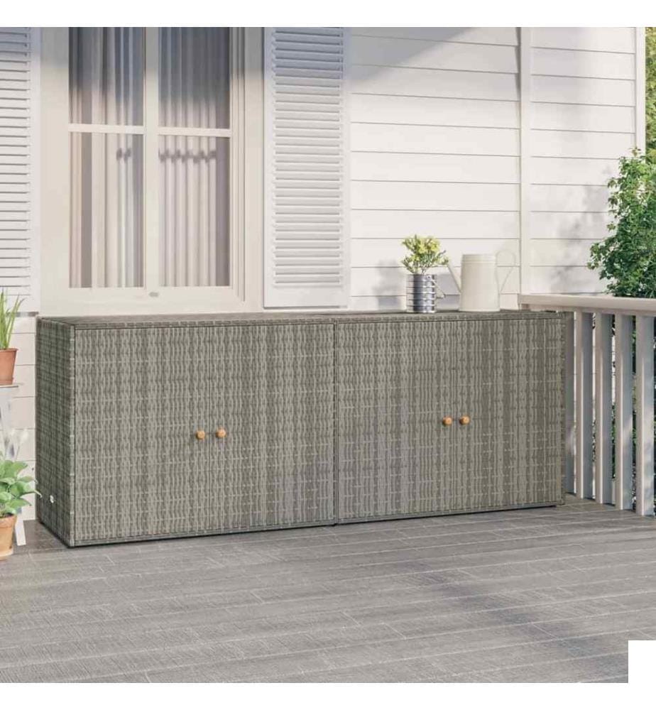 Armoire de rangement jardin Gris 198x55,5x80 cm Résine tressée