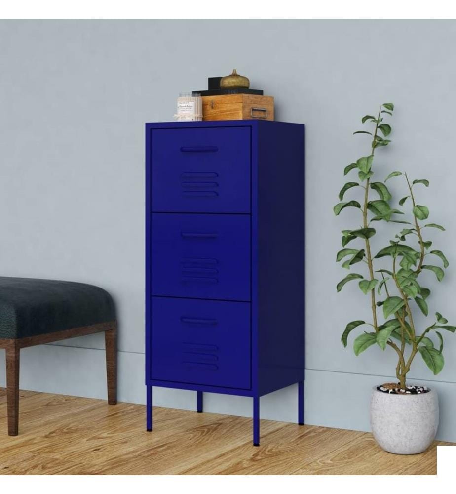 Armoire de rangement Bleu marine 42,5x35x101,5 cm Acier