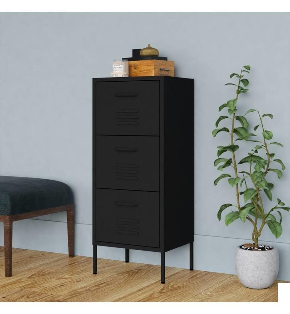 Armoire de rangement Noir 42,5x35x101,5 cm Acier