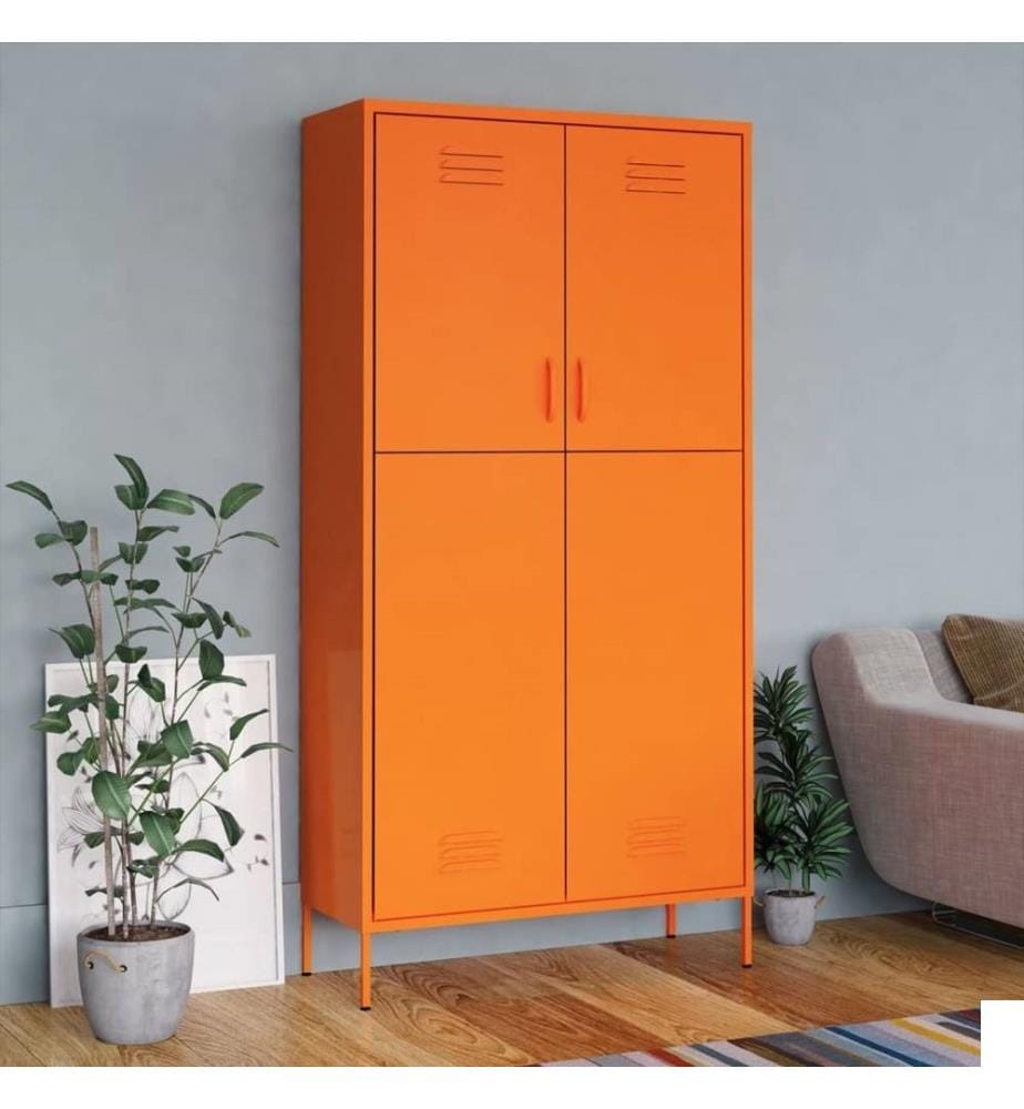 Garde-robe Orange 90x50x180 cm Acier