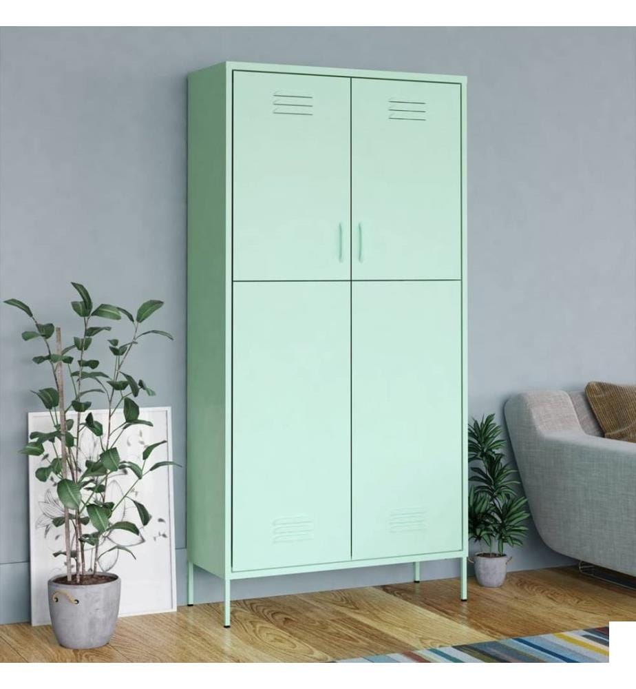 Garde-robe Vert menthe 90x50x180 cm Acier