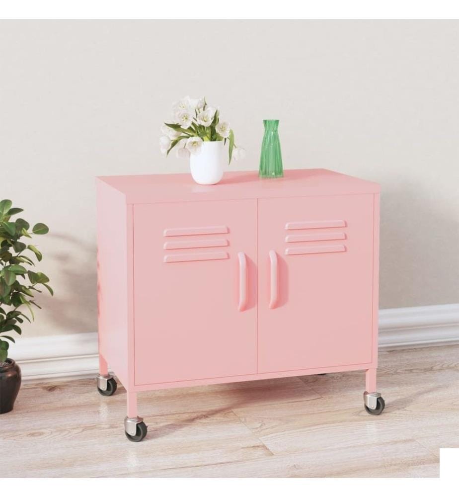 Armoire de rangement Rose 60x35x56 cm Acier