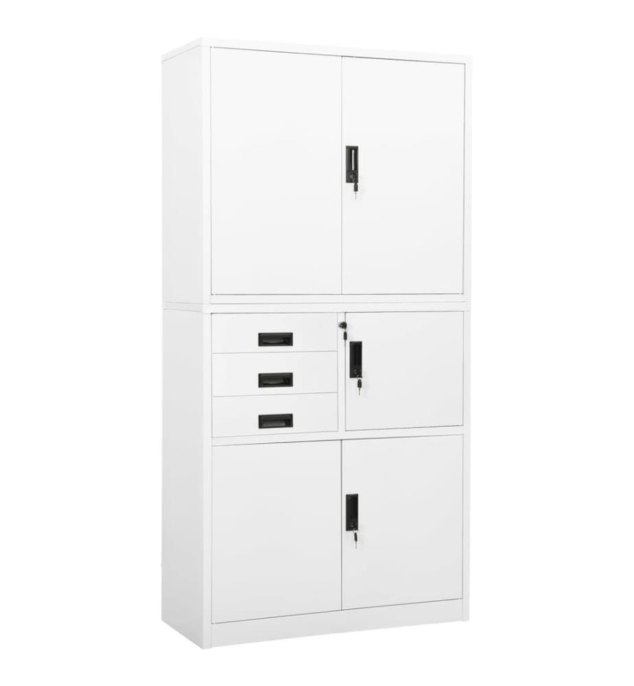 Armoire de bureau Blanc 90x40x180 cm Acier