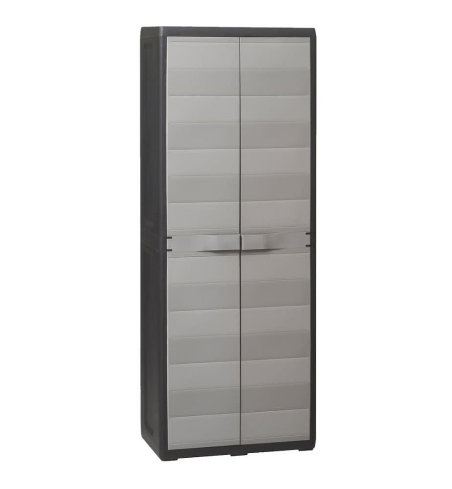 Armoire de rangement de jardin avec 3 étagères Noir et gris