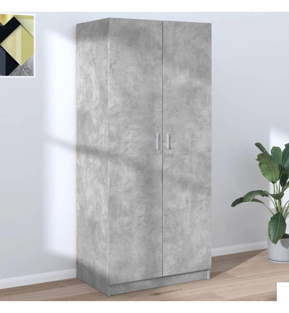 Garde-robe Gris béton 80x52x180 cm Aggloméré