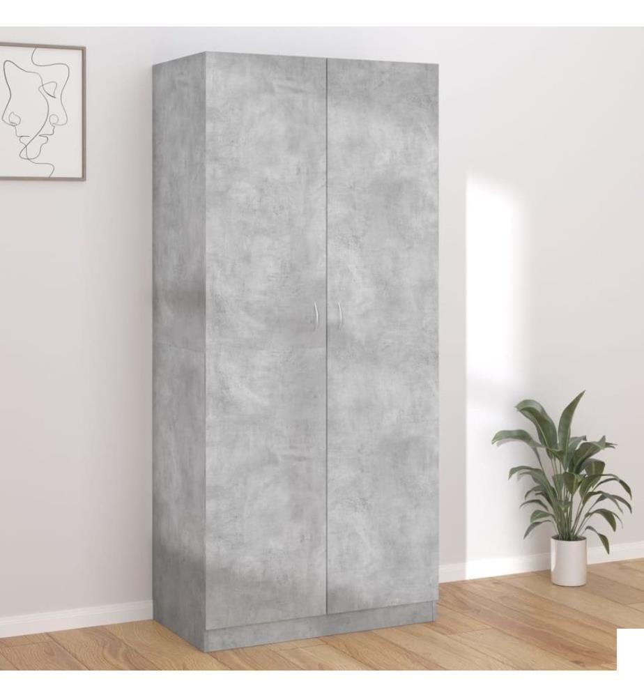 Garde-robe Gris béton 90x52x200 cm Aggloméré
