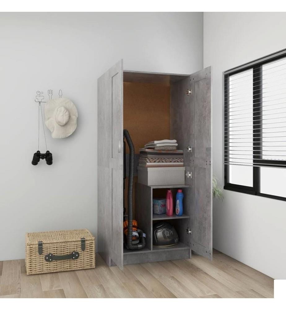 Garde-robe Gris béton 82,5x51,5x180 cm Aggloméré
