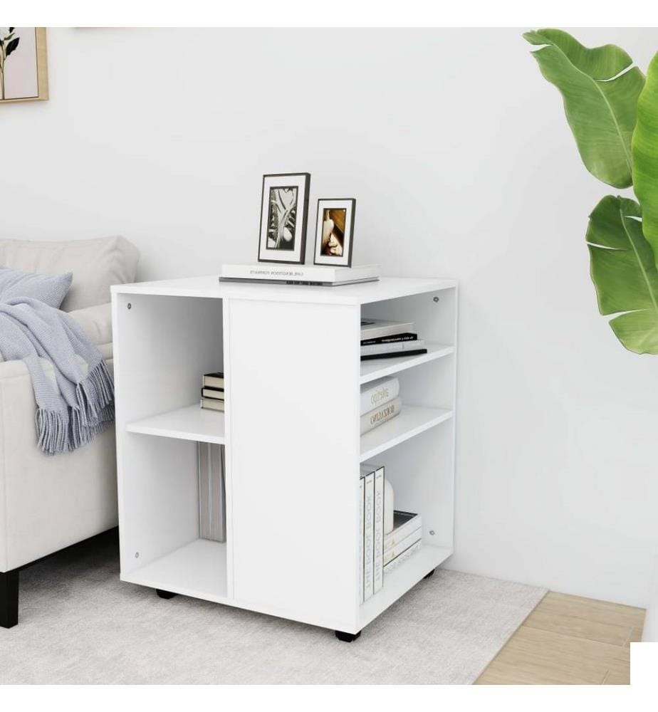 Armoire à roulettes Blanc 60x53x72 cm Aggloméré