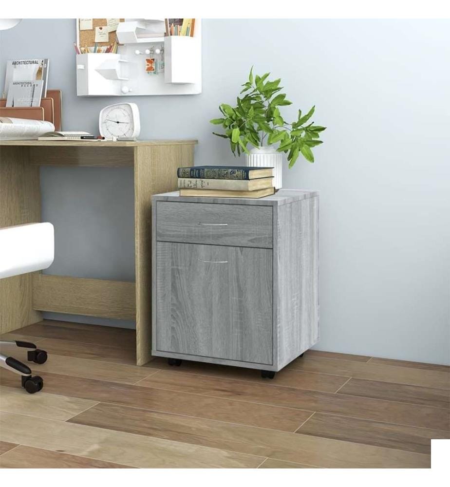 Armoire roulante Sonoma gris 45x38x54 cm Bois d'ingénierie
