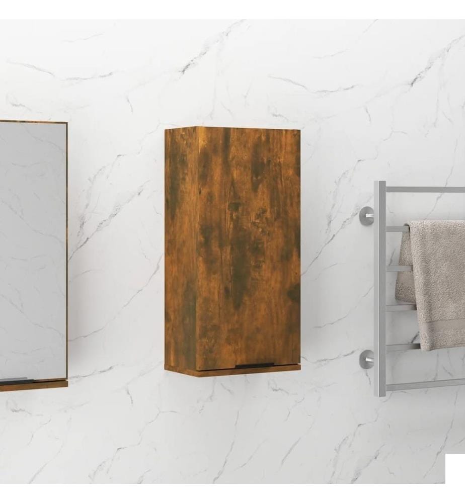 Armoire de salle de bain murale Chêne fumé 32x20x67 cm