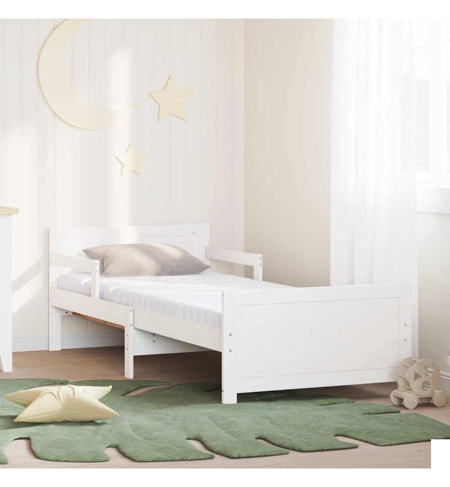 vidaXL Cadre de lit avec matelas extensible Blanc 80 x 200 cm
