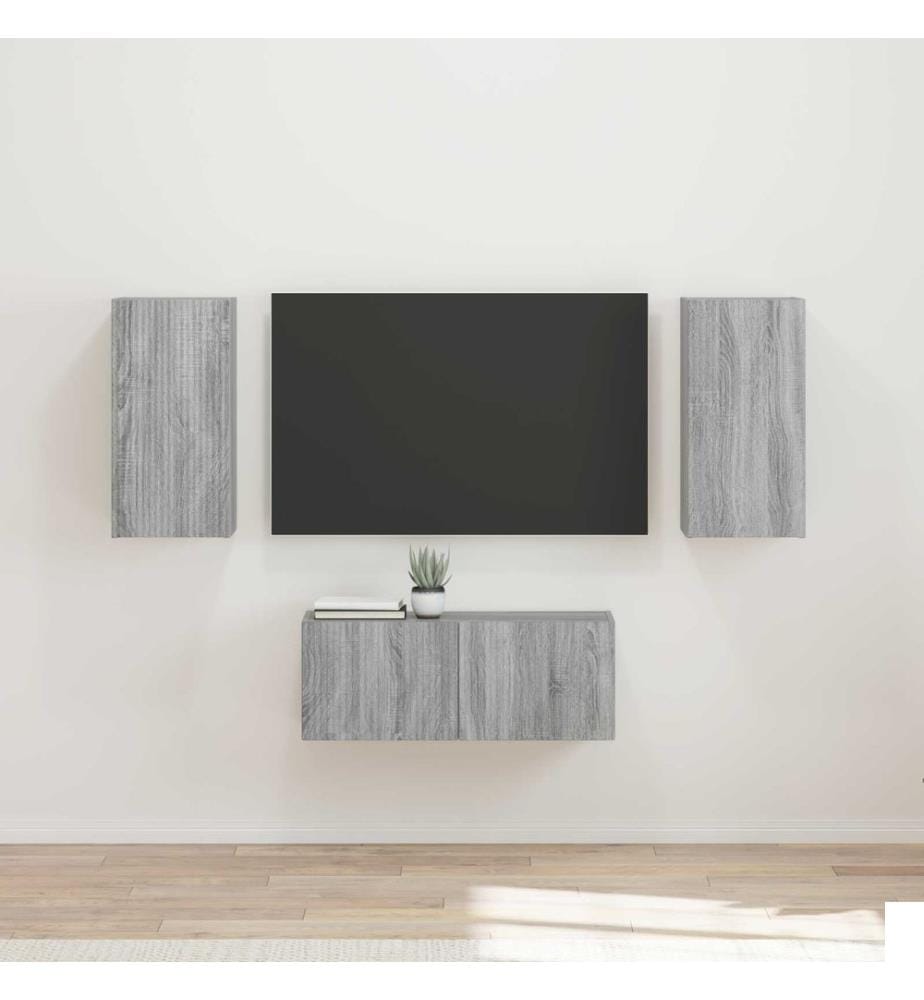 vidaXL Ensemble meuble TV 6 pcs Gris Sonoma Bois d'ingénierie