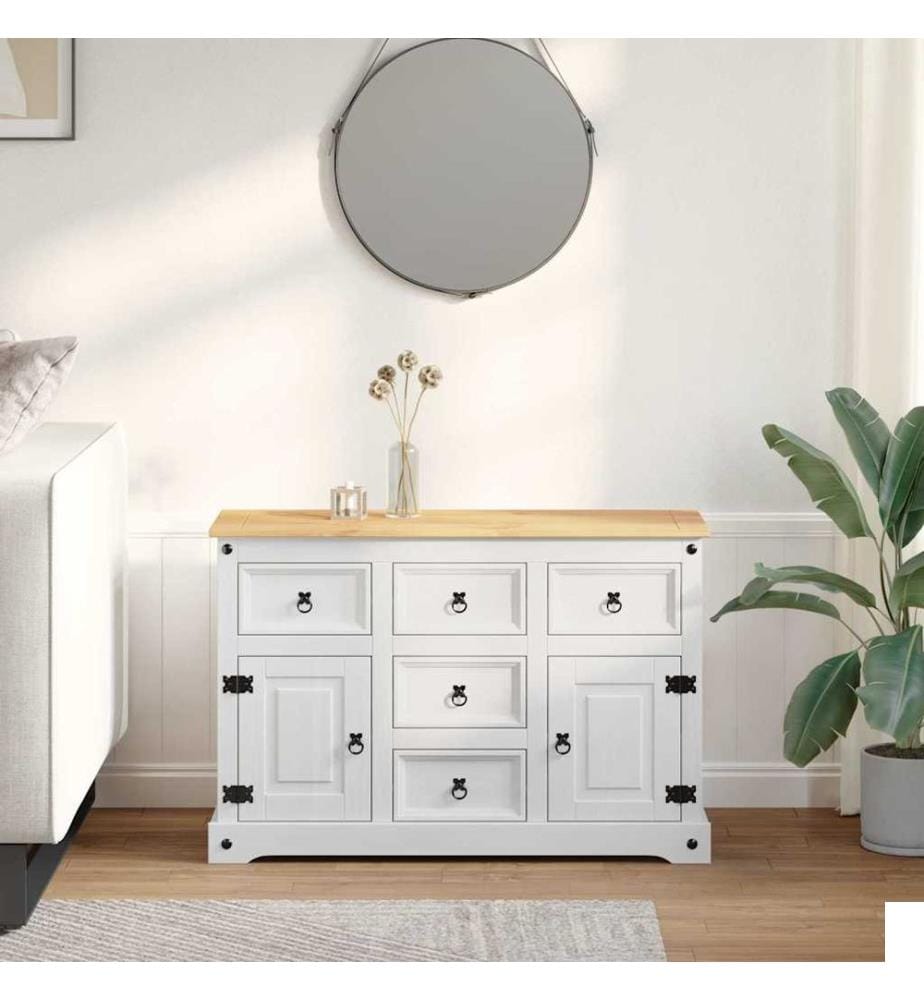 vidaXL Coffres de rangement Corona Blanc 112 x 40 x 75 cm Pin massif