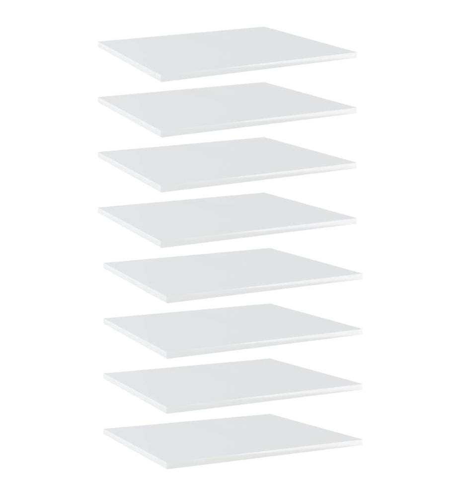 vidaXL Panneaux bibliothèque 8pcs Blanc brillant 60x50x1,5cm Aggloméré
