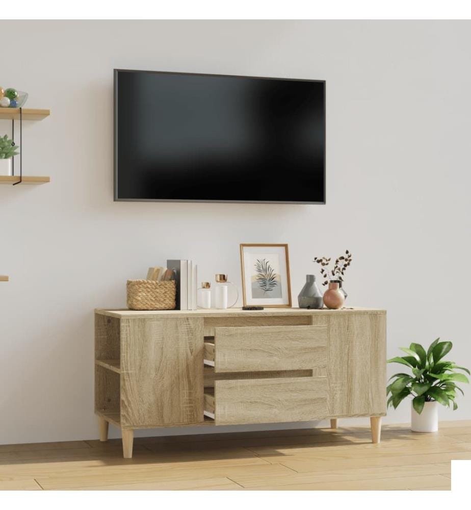 vidaXL Meuble TV Chêne sonoma 102x44,5x50 cm Bois d'ingénierie
