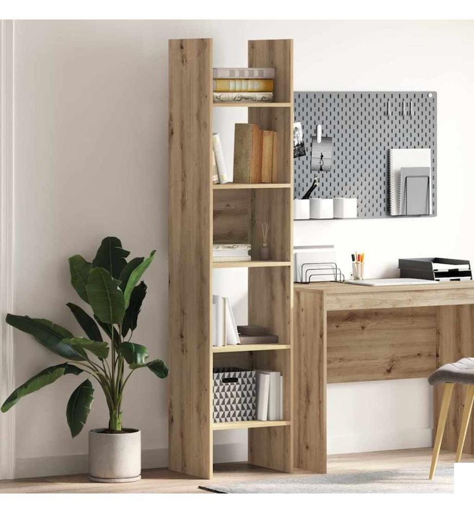 vidaXL Bibliothèque Chêne artisanal 40 x 35 x 180 cm Bois d'ingénierie