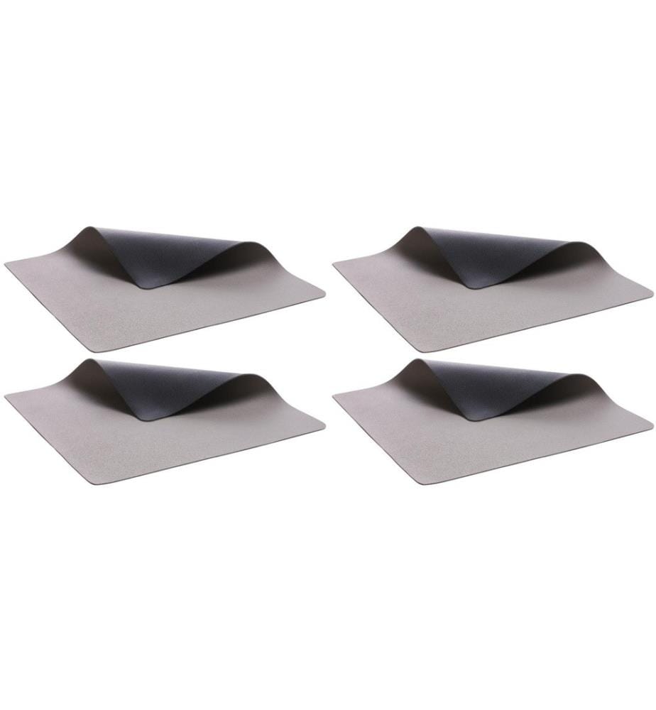 BITZ - Set de table 33 cm x 46 cm, 4 pièces, Noir/Gris