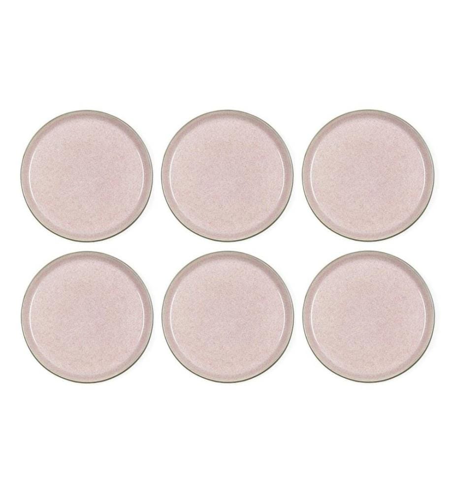 BITZ - Assiettes pour le petit-déjeuner et à dessert Ø 21 cm, 6 Pièce/s, Gris/Rose