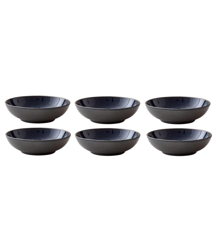 BITZ - Assiette de soupe et de pâtes Ø 20 cm, 6 Pièce/s, Noir/Bleu foncé