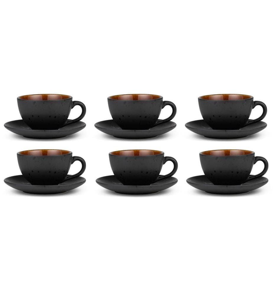 BITZ - Tasse à café 240 ml, 6 Pièce/s, Brun/Noir