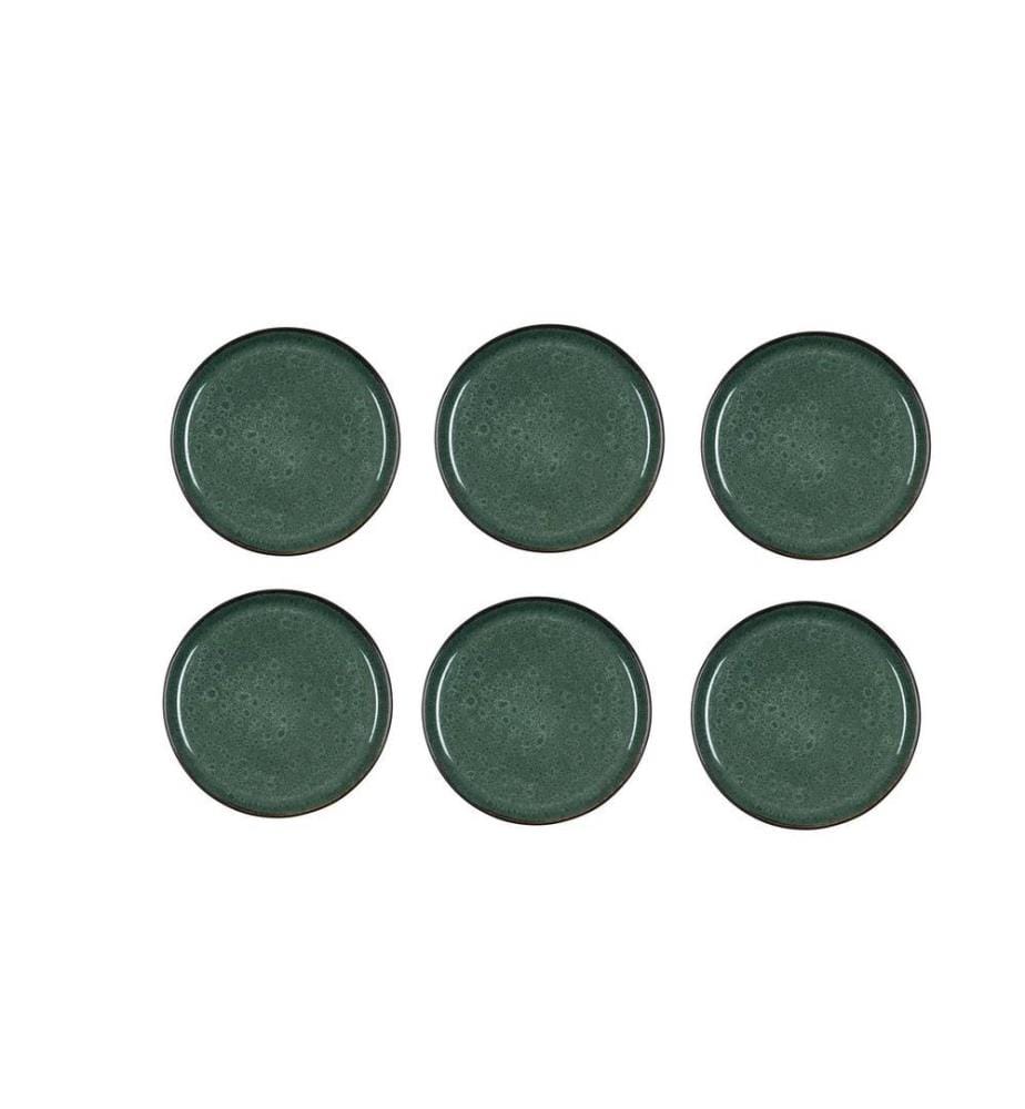 BITZ - Assiettes pour le petit-déjeuner et à dessert Ø 21 cm, 6 Pièce/s, Vert