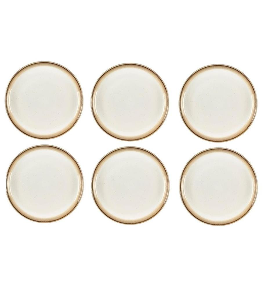 BITZ - Assiettes pour le petit-déjeuner et à dessert 6 Pièce/s, Crème/Gris