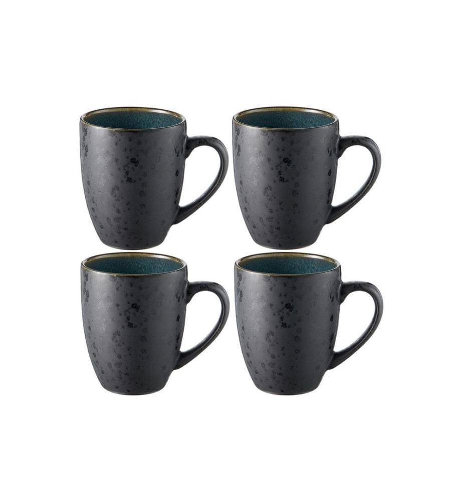 BITZ - Tasse à café 300 ml, 4 Pièce/s, Vert foncé/Noir