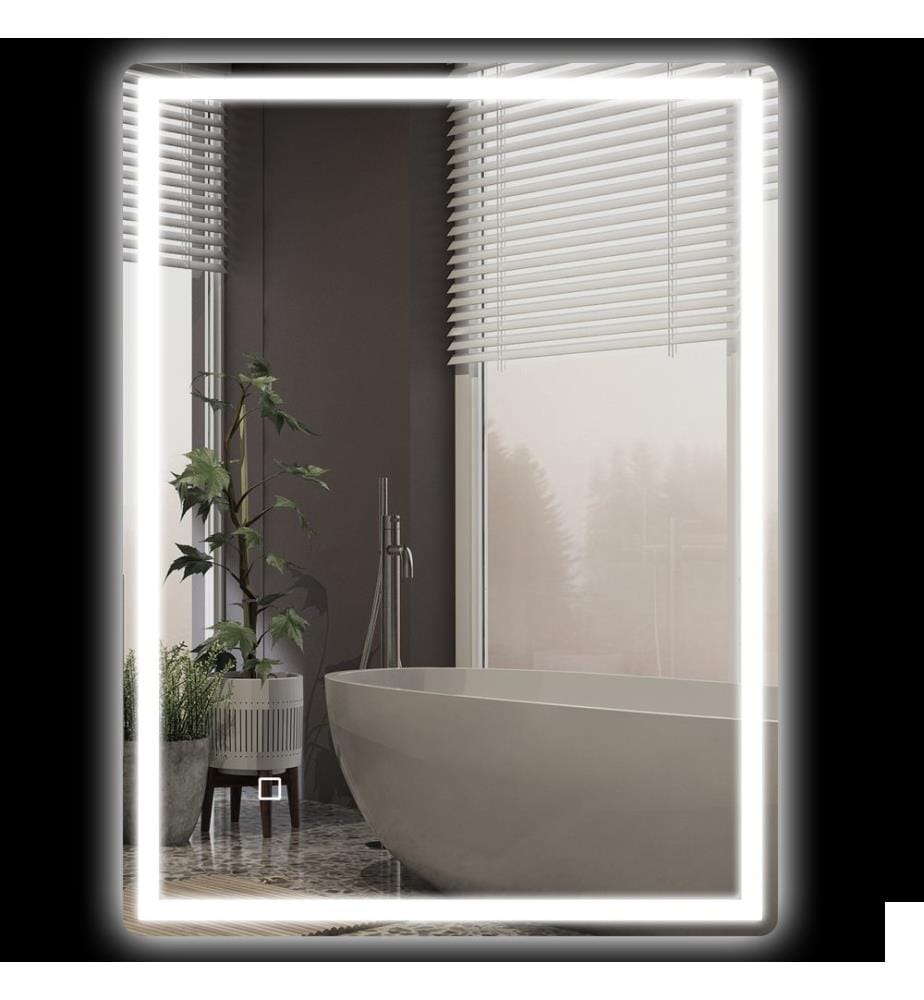 Miroir de salle de bain avec éclairage LED 80x60 cm Interrupteur tactile