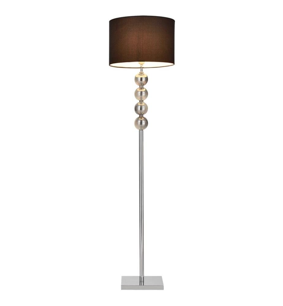 Lampadaire Spheridern 1x E27 Ø37.5 x 155 cm Chrome Noir